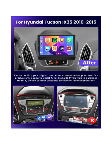Estéreo Android 10.1" Hikity para Hyundai Tucson IX35 2010-2015