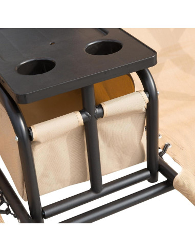 Columpio de Patio Outsunny para 2 Personas con Toldo Ajustable