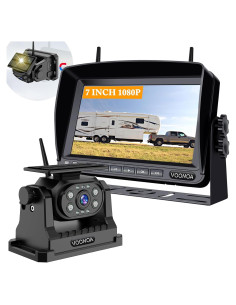 Cámara de Respaldo Inalámbrica VOONOA 1080P Solar 7" Negra