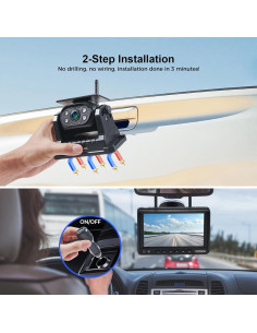 Cámara de Respaldo Inalámbrica VOONOA 1080P Solar 7" Negra 2