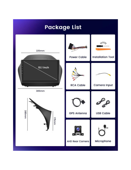 Estéreo Android 10.1" Hikity para Hyundai Tucson IX35 2010-2015