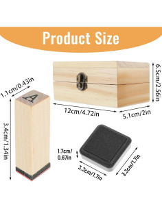 Conjunto de 36 Sellos de Madera Alfanuméricos para Manualidades 2