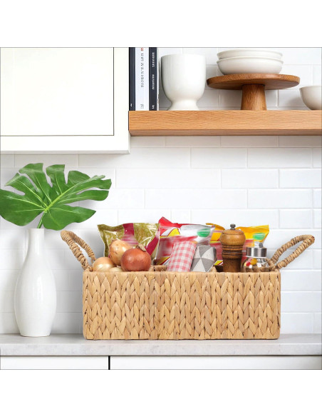 Cesta de Almacenamiento Tejida SIEUSALEVN 4 Secciones Jacinto de Agua