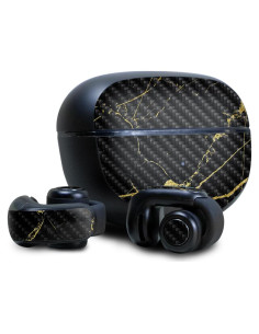 Piel de vinilo 3M para Bose Ultra Open Earbuds - Mármol negro y dorado