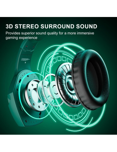 Auriculares Gaming YOTMS H-4 Verde 7.1 PS5 PS4 PC