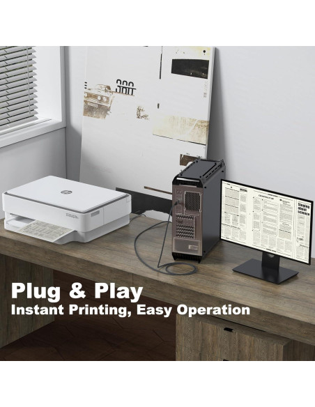 Cable de Impresora USB 1.83m FEMORO A a B 2.0 Alta Velocidad