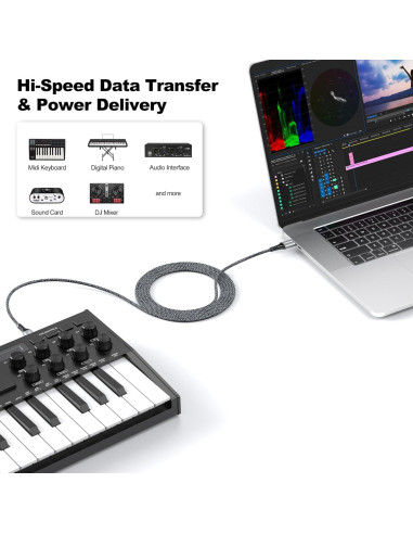 Cable de Impresora USB 1.83m FEMORO A a B 2.0 Alta Velocidad