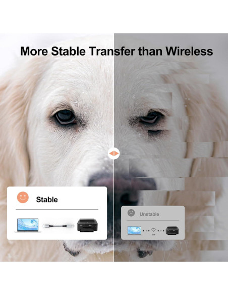 Cable de Impresora USB 1.83m FEMORO A a B 2.0 Alta Velocidad