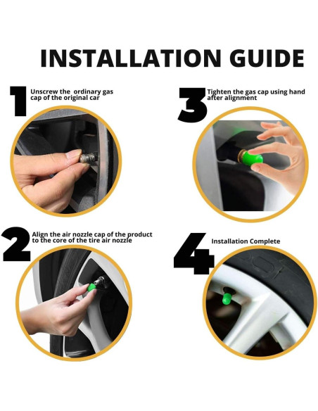 Tapas de Válvula de Neumático Performore 30 Pcs Verde Universal