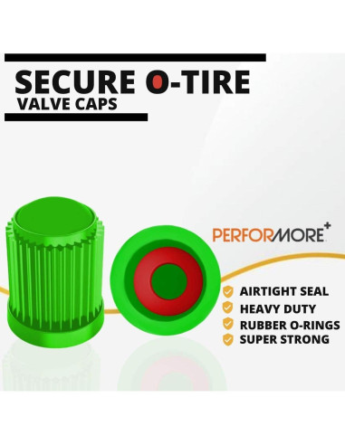 Tapas de Válvula de Neumático Performore 30 Pcs Verde Universal