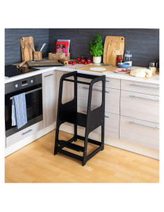 Torre Montessori Ajustable Sweet Home para Niños - Negro