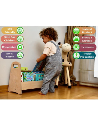 Estantería Montessori Kidodido Pequeña de Madera Natural
