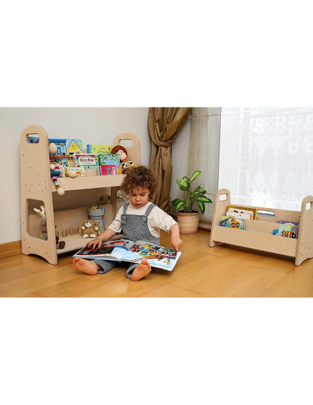 Estantería Montessori Kidodido Pequeña de Madera Natural