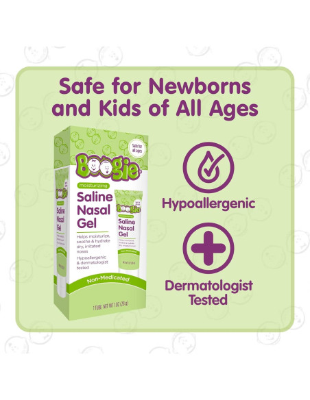 Gel Nasal Salino Boogie con Aloe, Alivia Narices Secas 1 Paquete