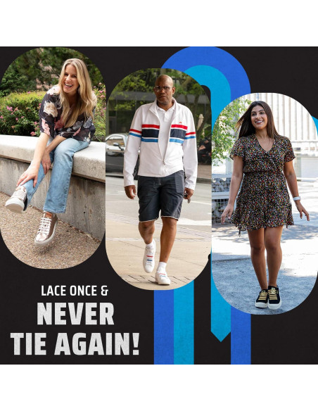 Cintas Elásticas Sin Nudos uLace Slims - 14 Unidades Negro