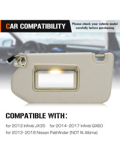 Visera Solar Beige Izquierda AEagle para Nissan Pathfinder 2013-2018 2