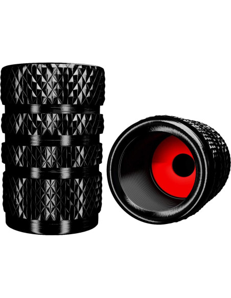 12 Tapas de Válvula de Neumático SAMIKIVA Aluminio Negro