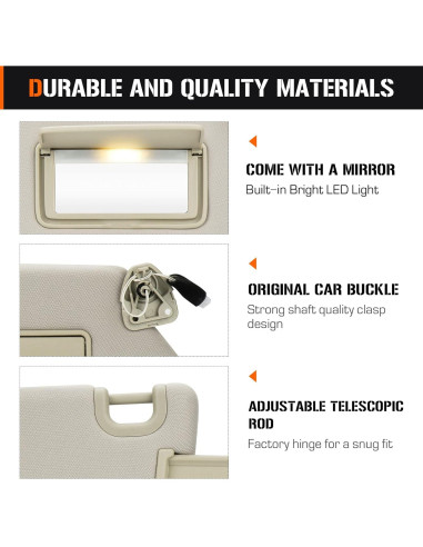 Visera Solar Beige Izquierda AEagle para Nissan Pathfinder 2013-2018