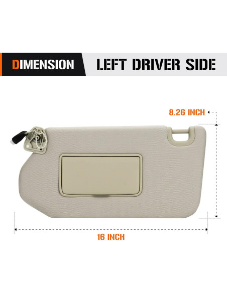 Visera Solar Beige Izquierda AEagle para Nissan Pathfinder 2013-2018