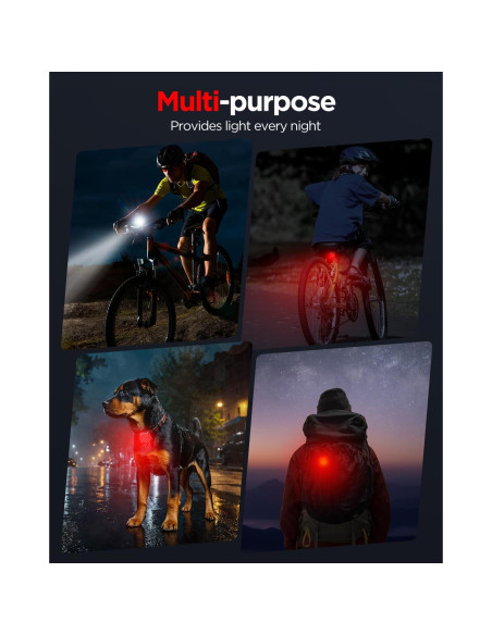 Conjunto de luces de bicicleta recargables AKALE LED IPX4