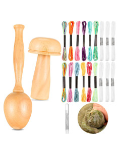 Kit de Remendado Crowye - Huevo y Agujas de Madera DIY