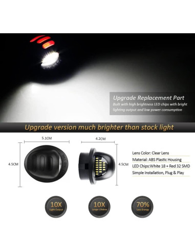 Luces de Placa LED D-Lumina para Ford F150 F250 F350 6500K