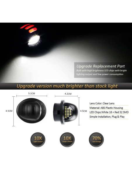 Luces de Placa LED D-Lumina para Ford F150 F250 F350 6500K