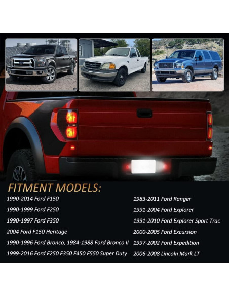 Luces de Placa LED D-Lumina para Ford F150 F250 F350 6500K