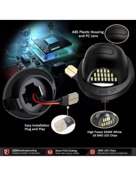 Luces de Placa LED D-Lumina para Ford F150 F250 F350 6500K