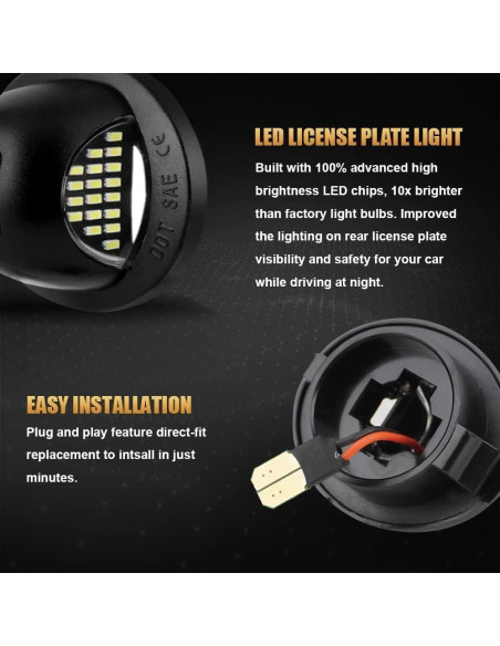 Luces de Placa LED D-Lumina para Ford F150 F250 F350 6500K