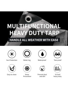 Lonas TARPAL 3x3 Pies Plata 10.5 Mil Impermeables 3-Pack 2