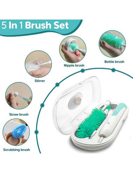 Limpiador Eléctrico de Botellas Genérico 7 en 1 Verde