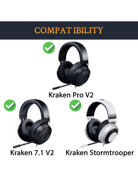Almohadillas de Reemplazo SOULWIT para Razer Kraken Pro V2