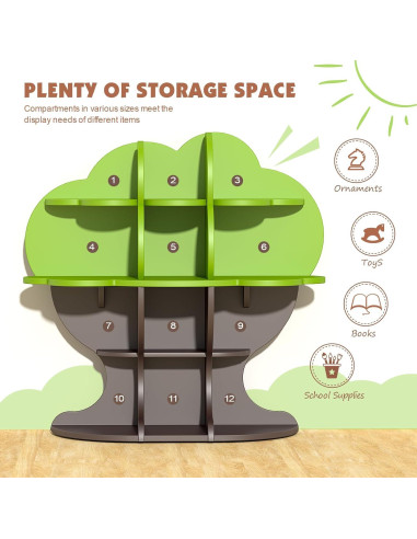 Estantería en forma de árbol NACHES para niños 4 niveles