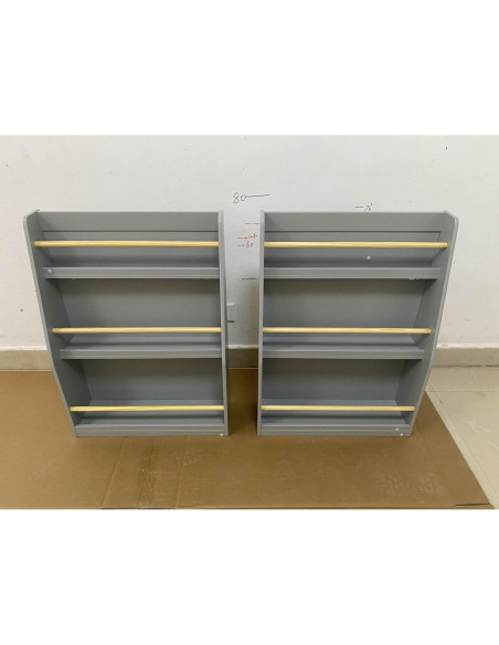 Estantería de Libros Montessori Genérico 3 Niveles Gris 58x18x80cm