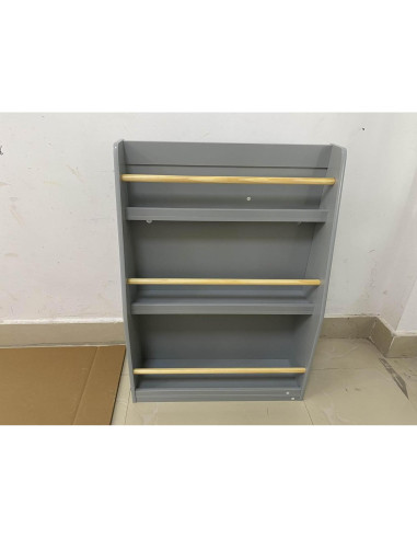 Estantería de Libros Montessori Genérico 3 Niveles Gris 58x18x80cm