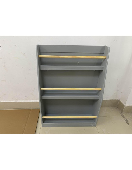 Estantería de Libros Montessori Genérico 3 Niveles Gris 58x18x80cm