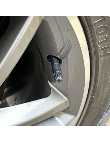 Paquete de 8 Tapas de Válvula de Neumático ADIOPro - Plástico Negro