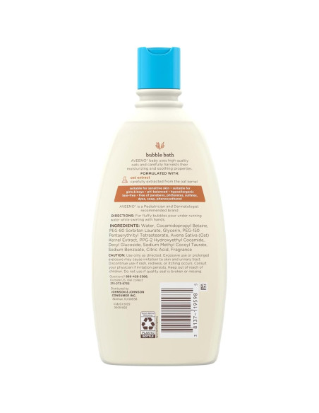 Baño de Burbujas Aveeno Baby 567 ml Piel Sensible Hipoalergénico