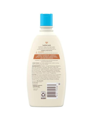 Baño de Burbujas Aveeno Baby 567 ml Piel Sensible Hipoalergénico
