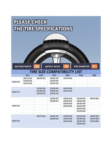 Cadenas de Nieve SCITOO HKN100 para Neumáticos 15" a 18"