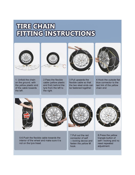Cadenas de Nieve SCITOO HKN100 para Neumáticos 15" a 18"