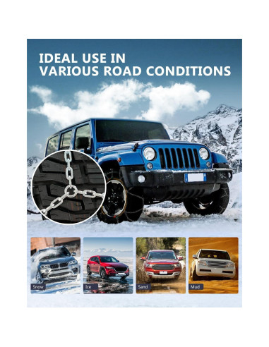 Cadenas de Nieve SCITOO HKN100 para Neumáticos 15" a 18"