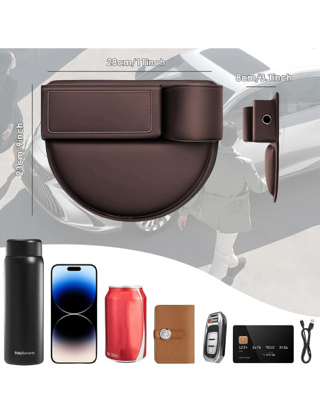 Organizador de Relleno de Espacio entre Asientos TSTESE Marrón