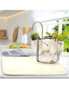 Alfombrilla Secado Platos Dussdil Beige 40.6x45.7 cm Microfibra 2