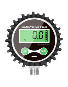 Manómetro Digital Uharbour 0.35-15 PSI con Protector de Goma