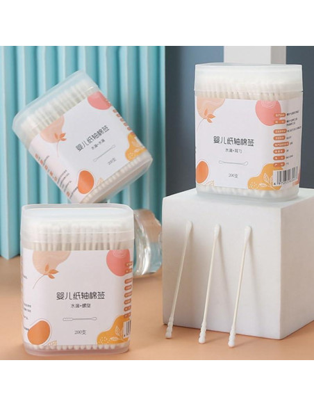 Bastoncillos de Algodón Toddmomy 200pcs para Bebés y Niños