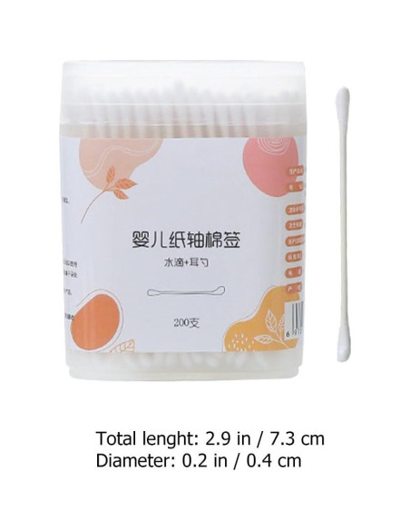 Bastoncillos de Algodón Toddmomy 200pcs para Bebés y Niños