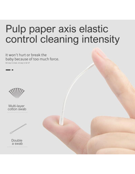 Bastoncillos de Algodón Toddmomy 200pcs para Bebés y Niños