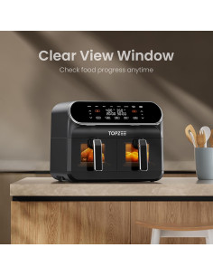 Freidora de Aire Doble Cesta Topzee 8 QT Negra 1700W 2